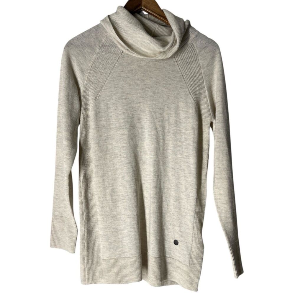 Royal Robbins Cream Turtle Neck Tunic Sweater Womens Sz XS Merino Wool